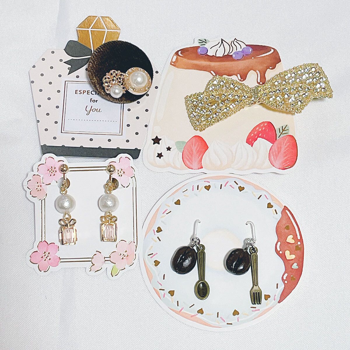 メッセージカードをアクセサリー台紙に