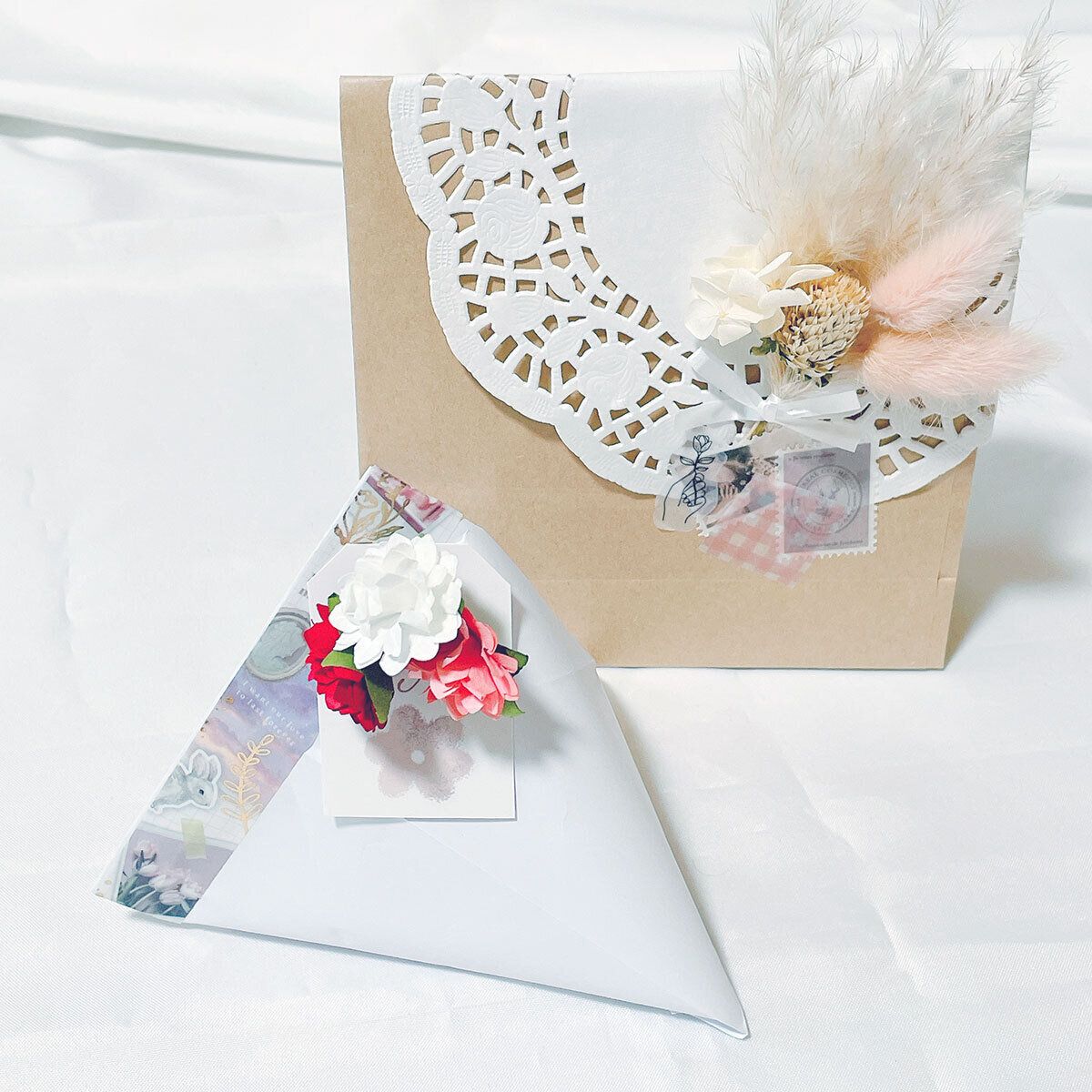 ドライフラワー・造花を添えて