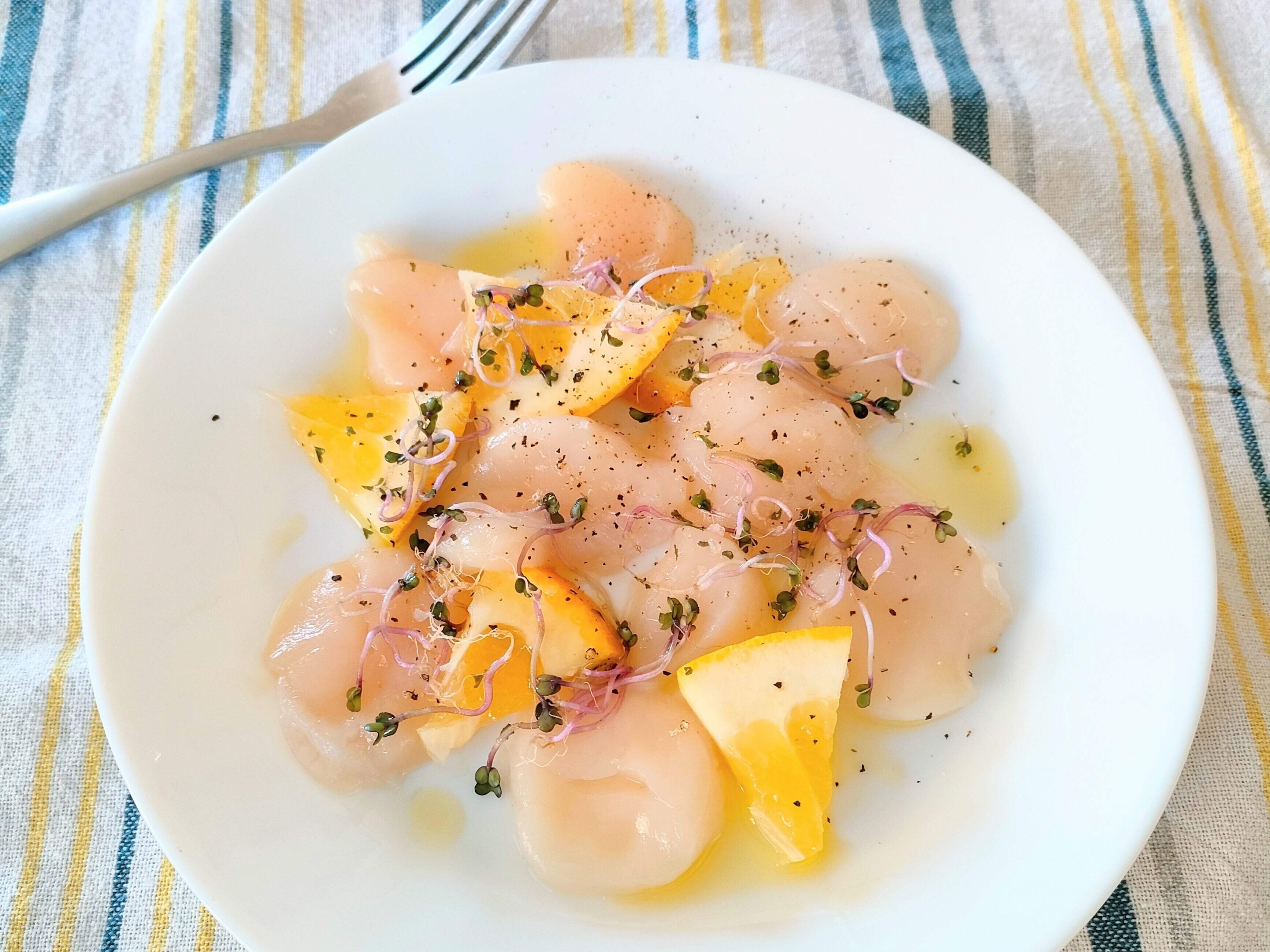 ホタテとオレンジのカルパッチョ