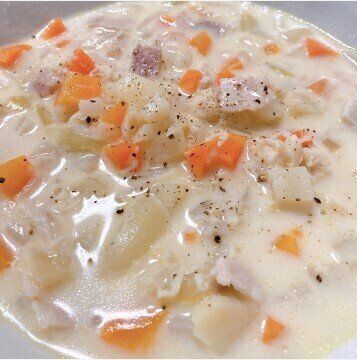ストウブ鍋で!薄味好きさんのホタテチャウダー