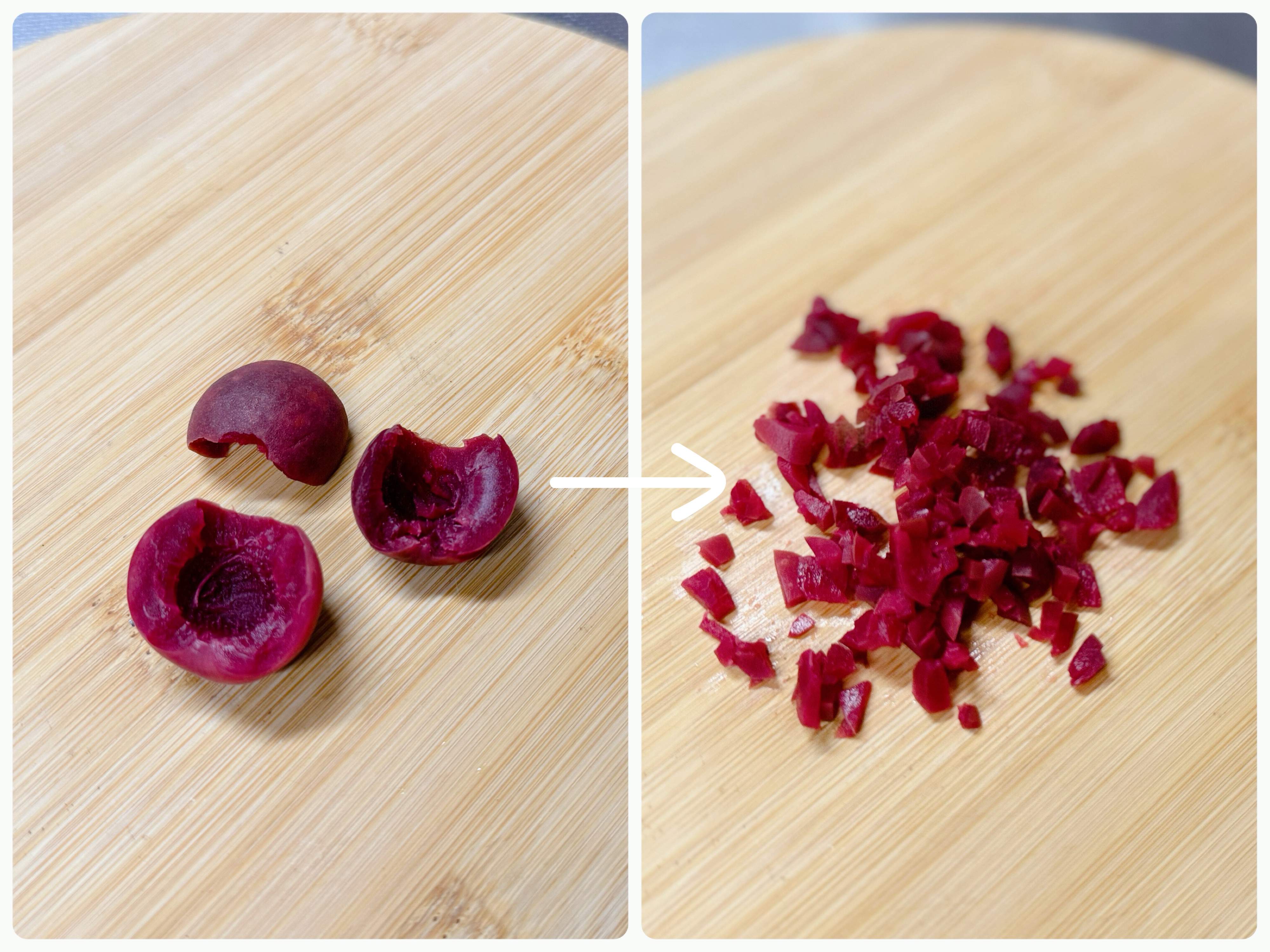 「カリカリ梅」を細かく刻もう