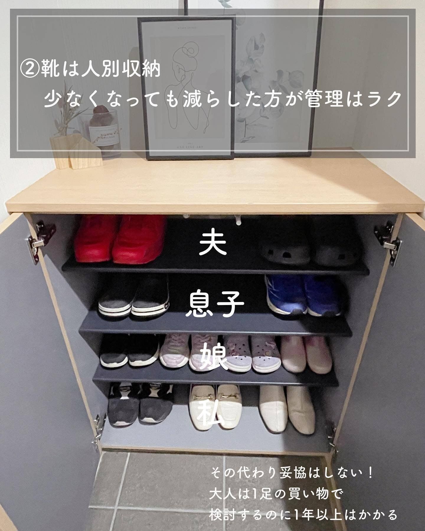 人別にまとめたシンプル収納