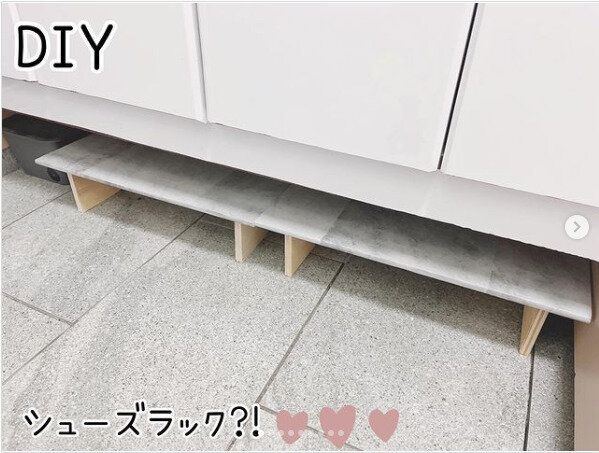 簡単DIYで下駄箱のデッドスペースも有効活用