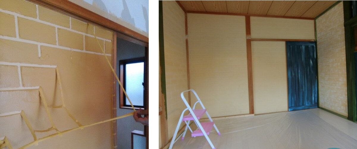 珪藻土の壁塗り