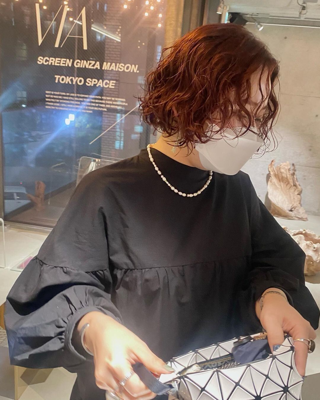 40代女性に似合うボブ!しっかりウェーブはウエット仕上げでカッコよく