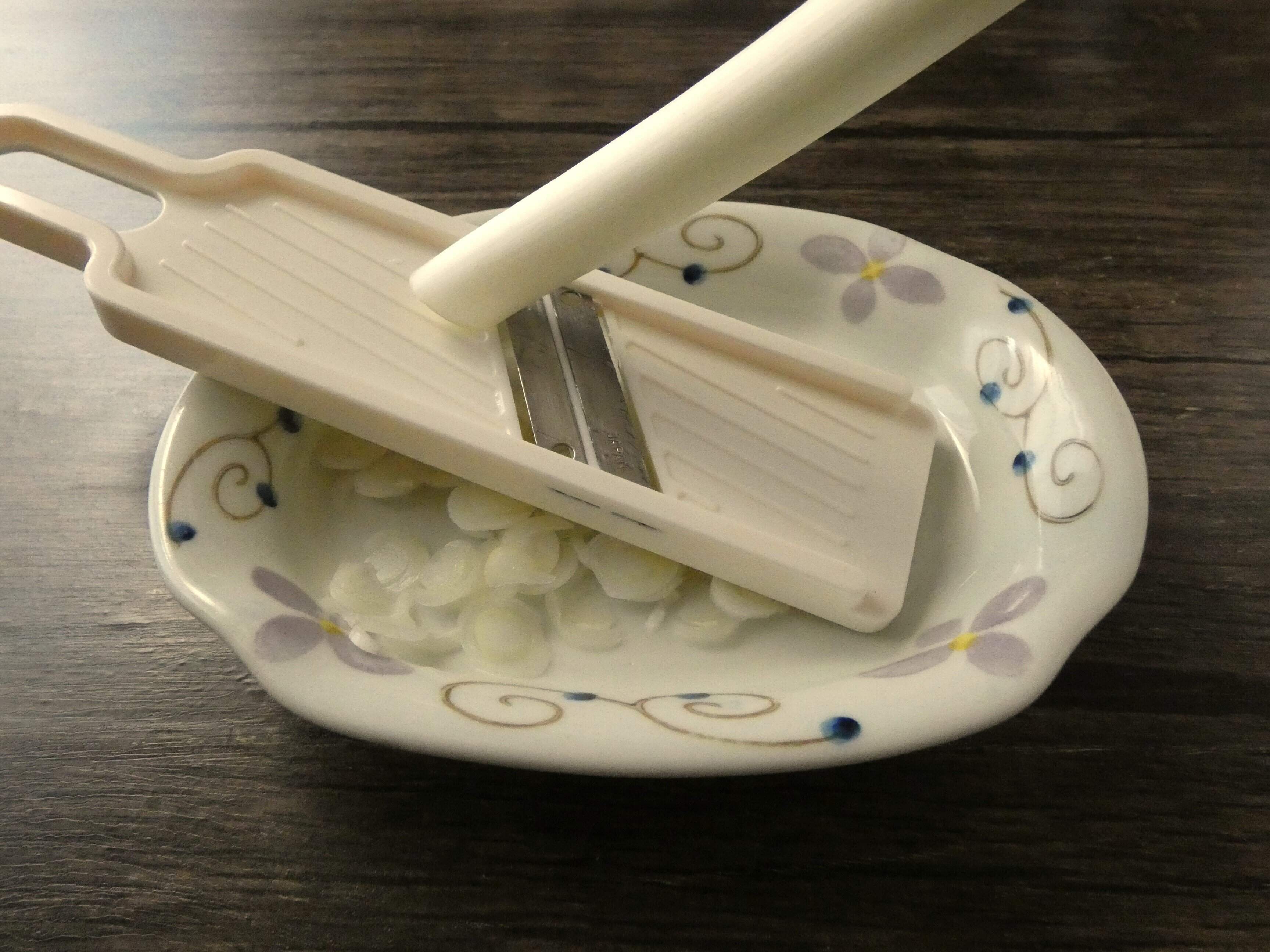 両刃でどんどんスライスできる!