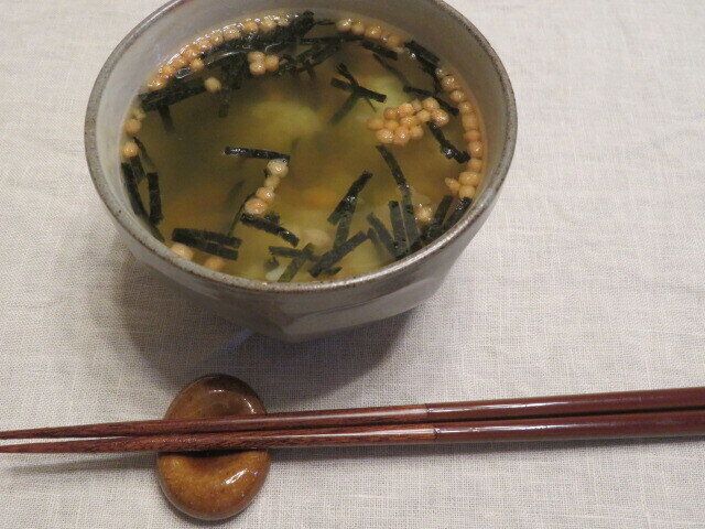 最後はお茶づけでぬめりとお別れ