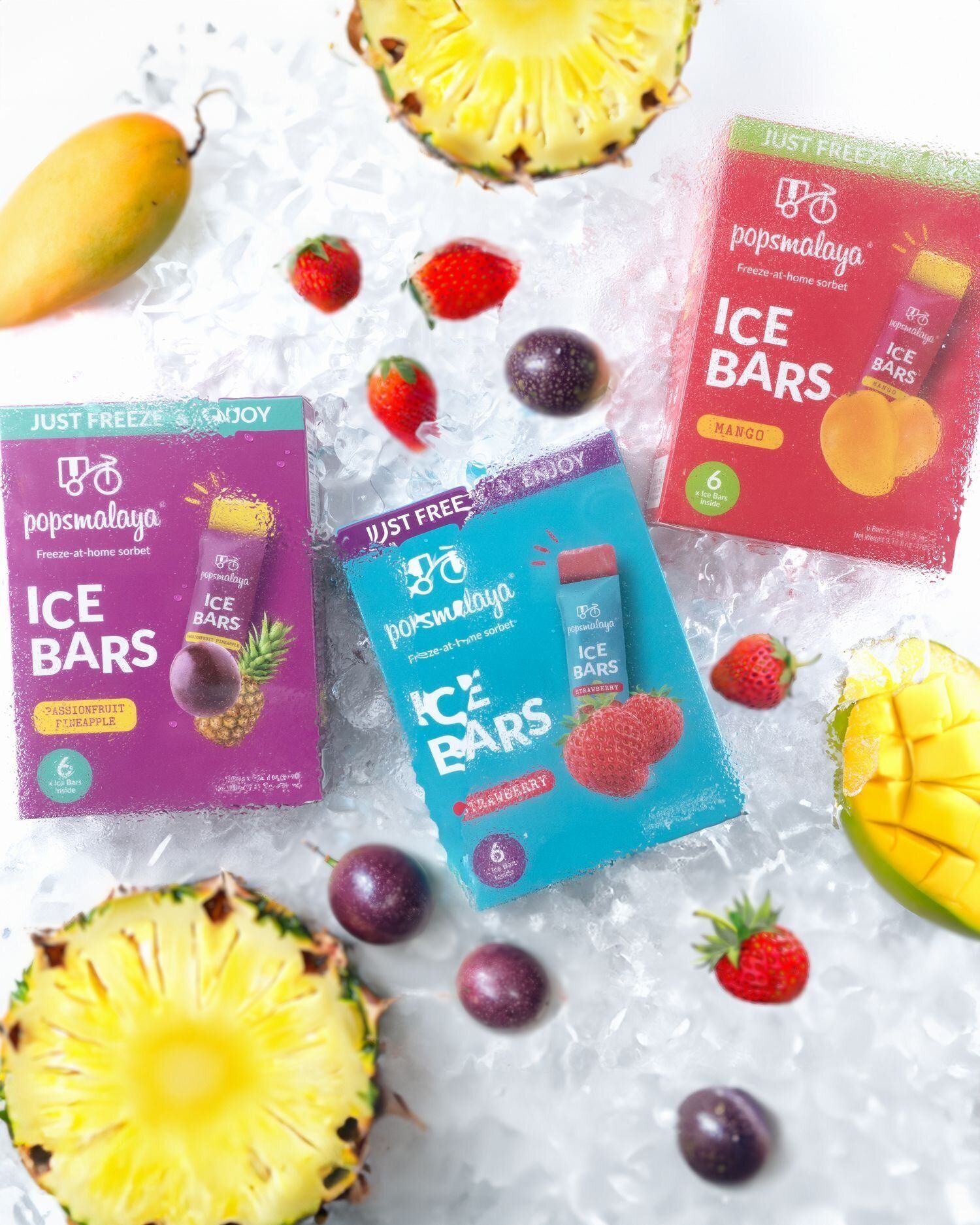 ポップスマラヤ アイスバー ストロベリー/パッションフルーツパイナップル/マンゴー