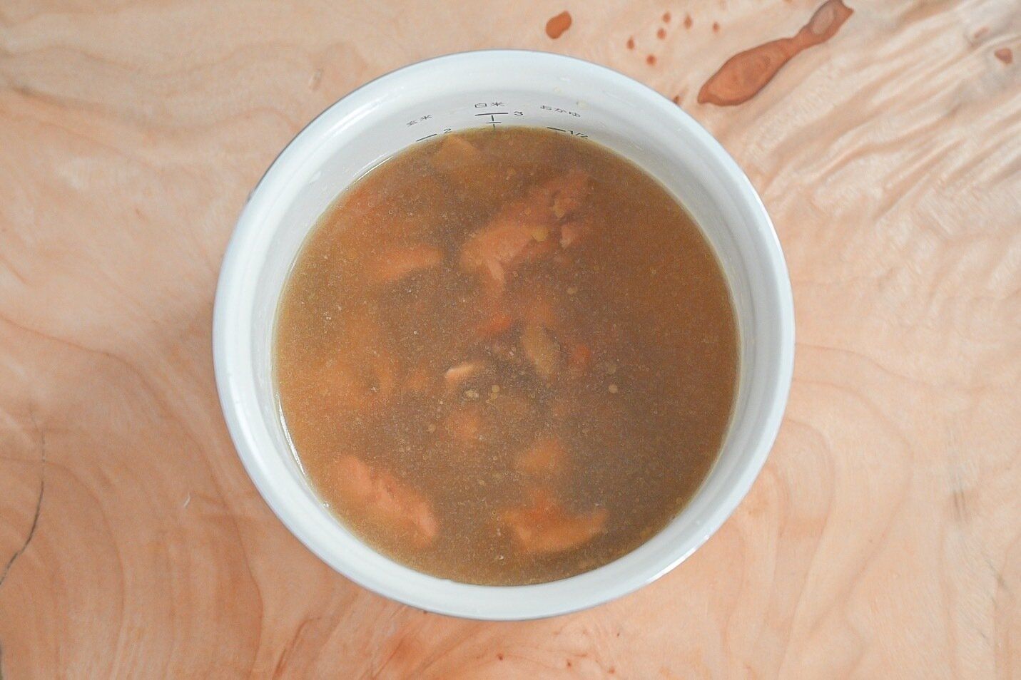 炊飯前の炊き込みごはん