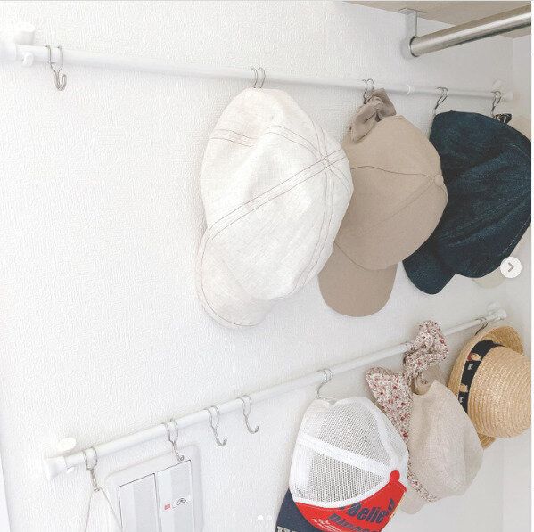 100均アイテムだけでつくる帽子収納アイデア