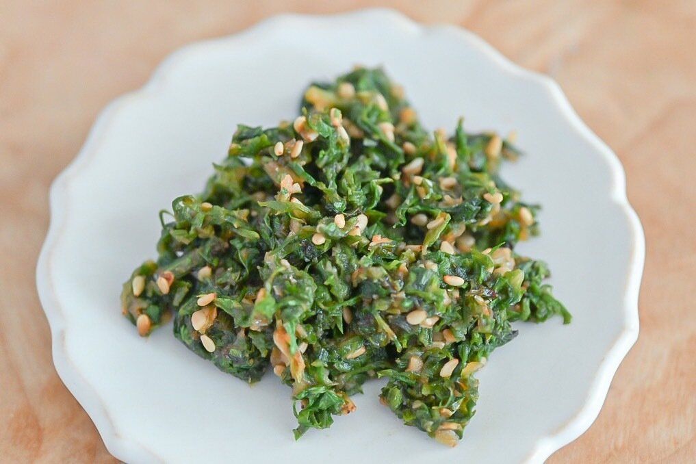 セロリの葉のみそ炒め