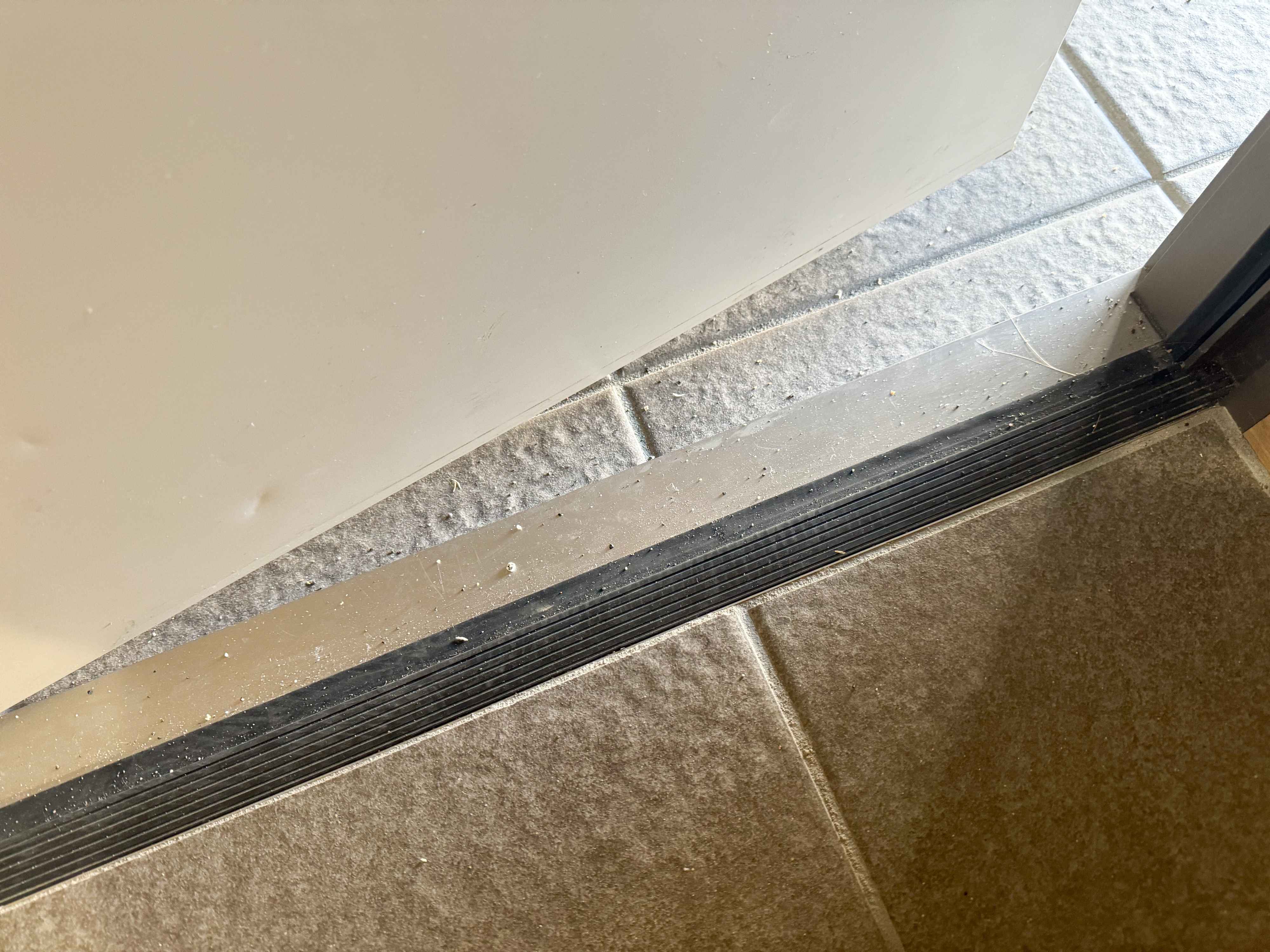 玄関ドアのふだんは閉まっている部分