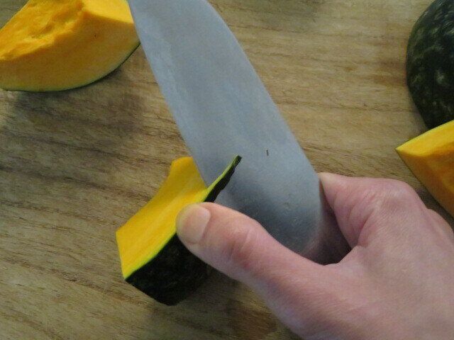 カボチャの面取り