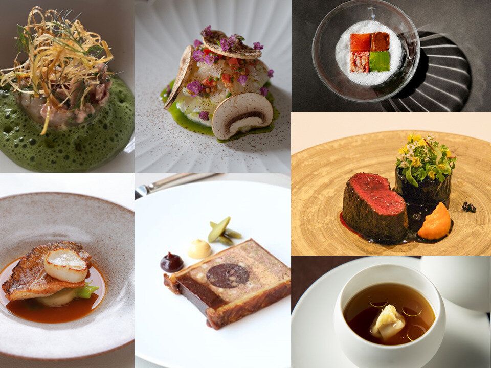 フランス レストランウィークに登場する「スペシャリテ」の一部が会場で提供された(写真右上が後述するカニサラダ)