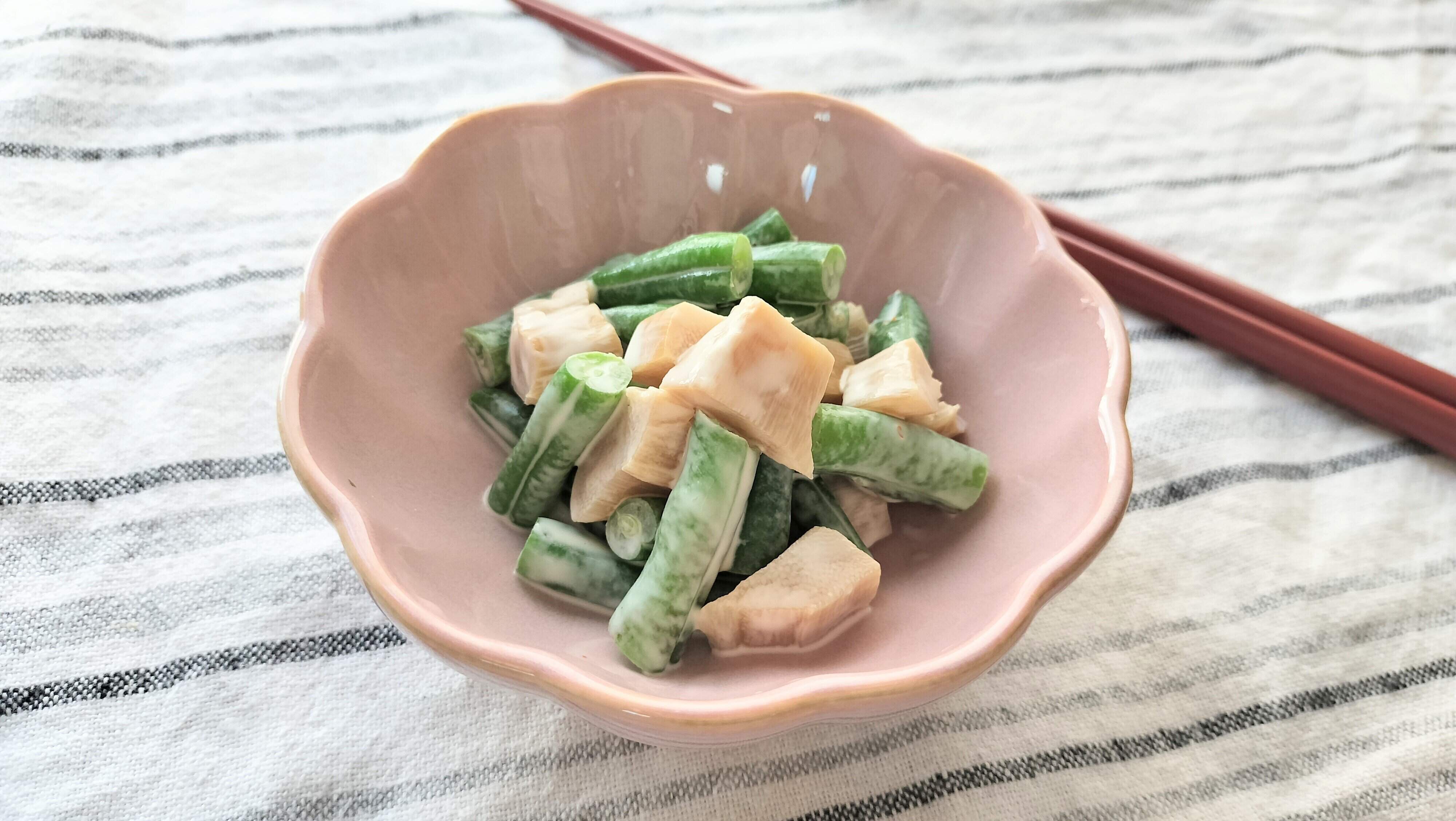 メンマといんげんのマヨネーズ和え