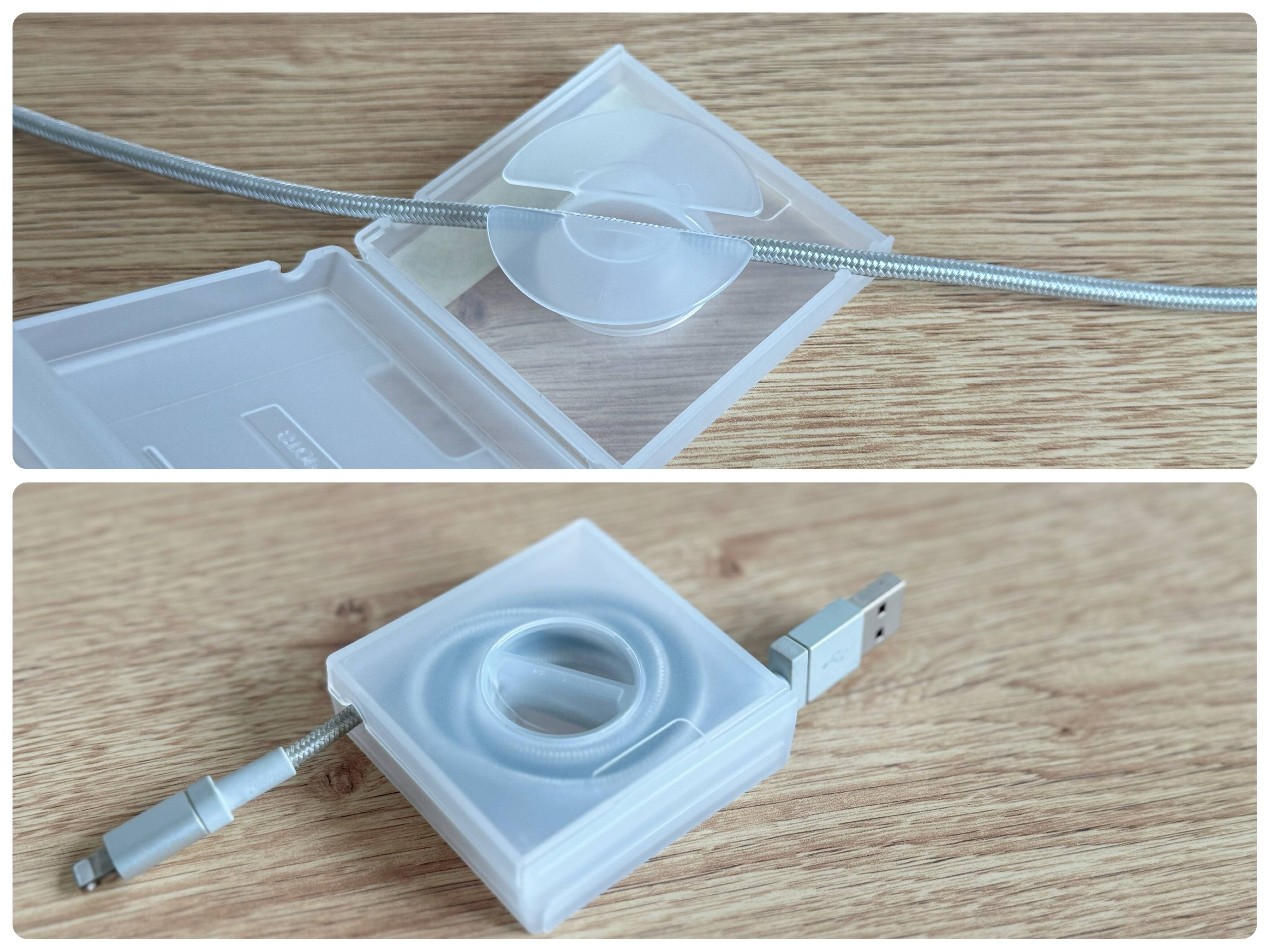 1.巻き取り式でくるくる回すだけでケーブルがまとまるから