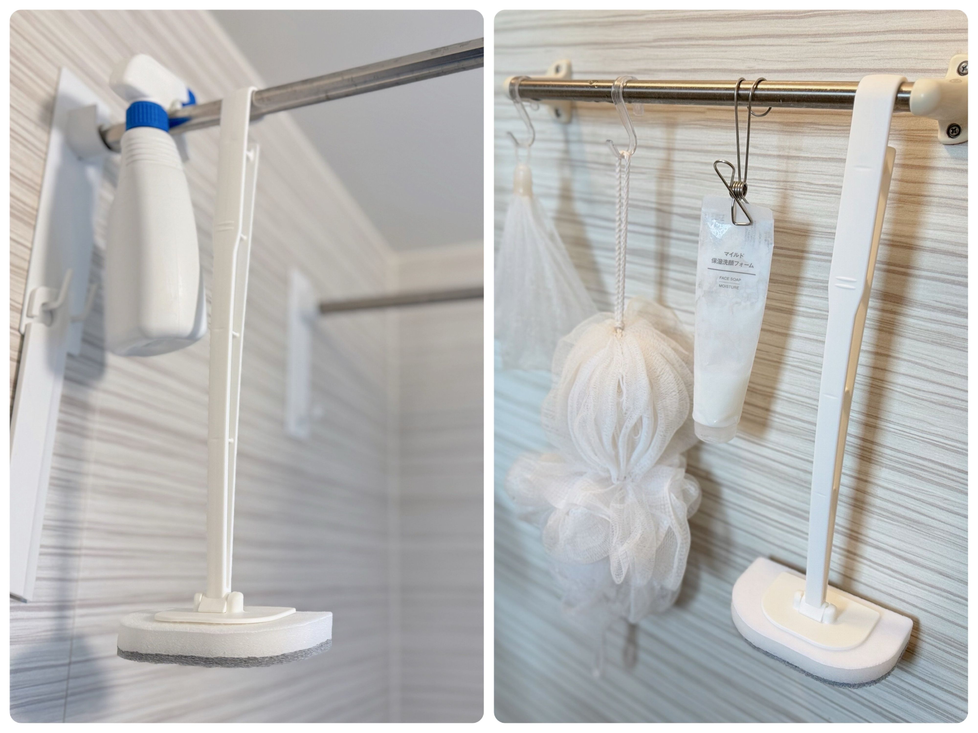 タオルバーにかけられるお風呂クリーナー