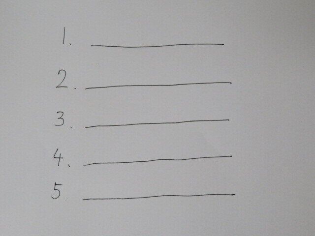 書くのは5つまで