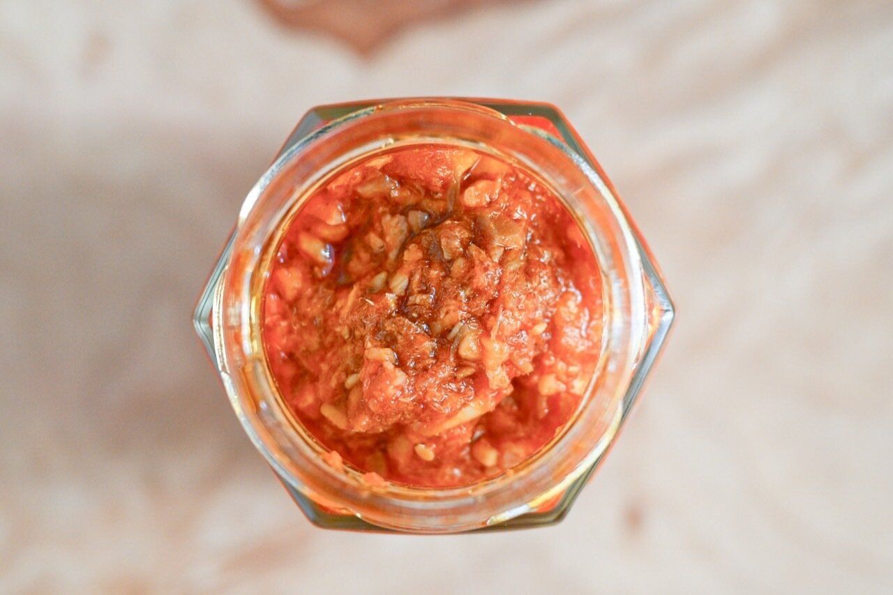 鮭にんにく辣油の中身