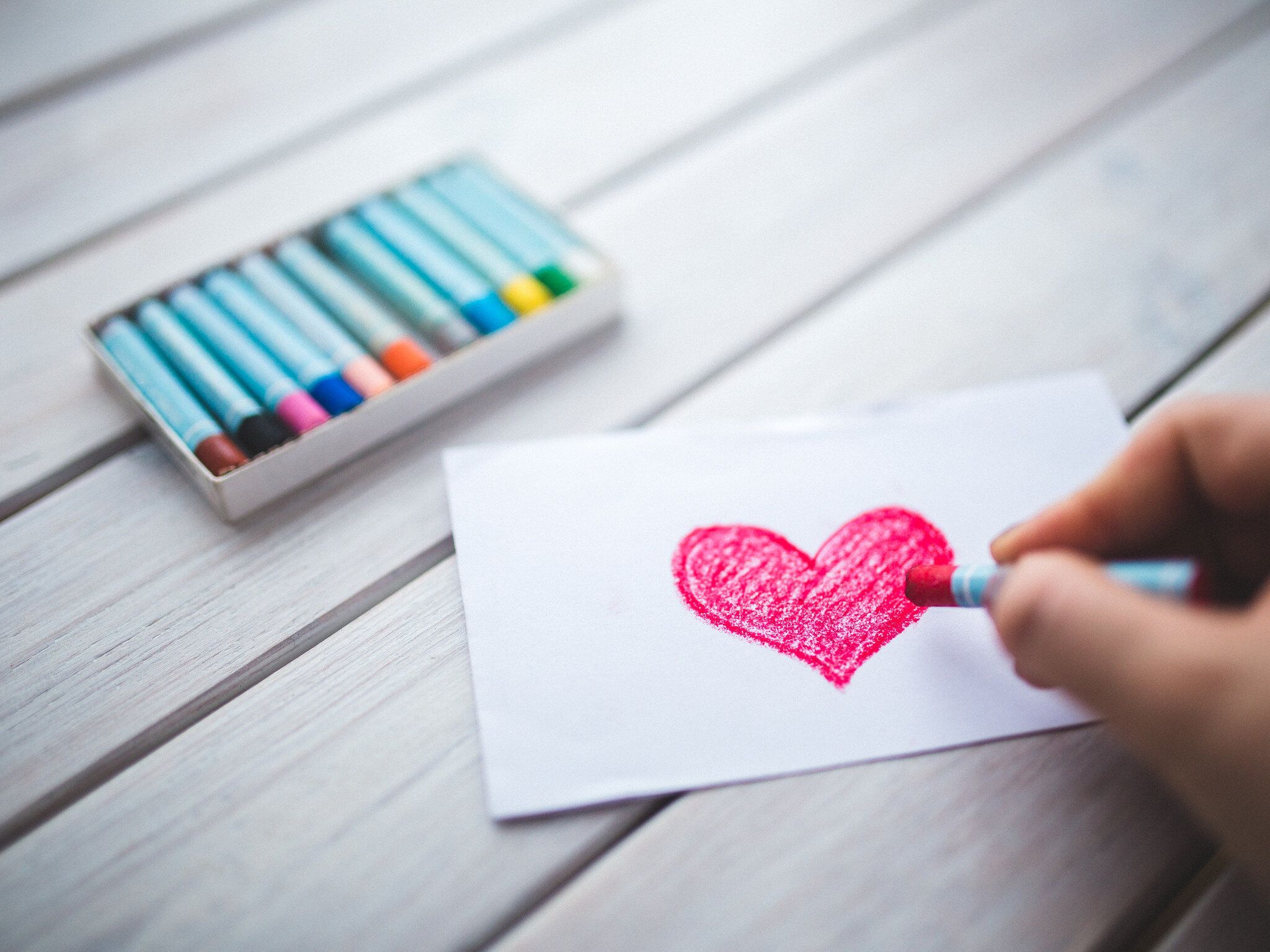 クレヨンで描いたハート