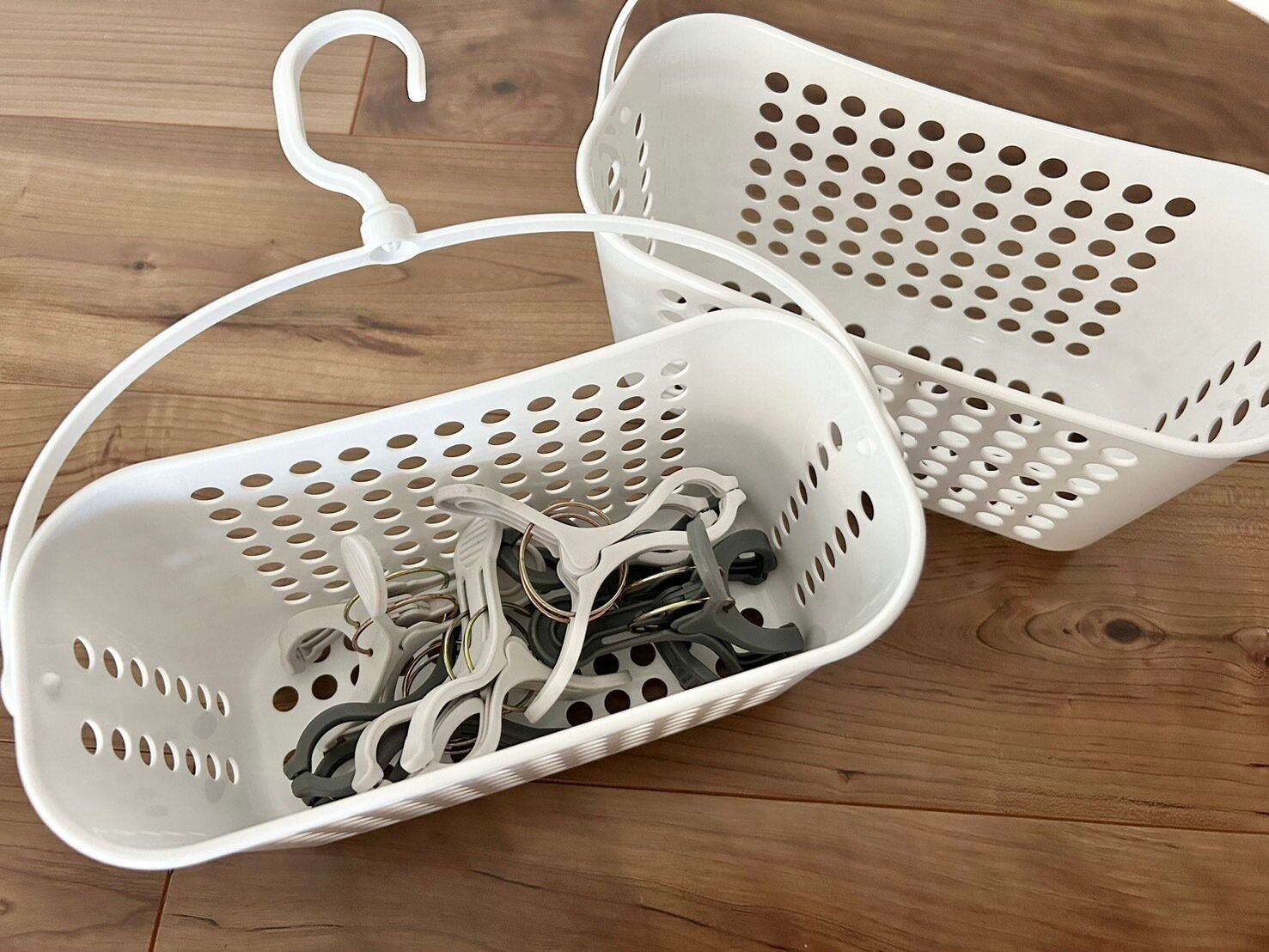 洗濯用品の収納に!お風呂用品の収納に!便利なセリアのピンチバスケット