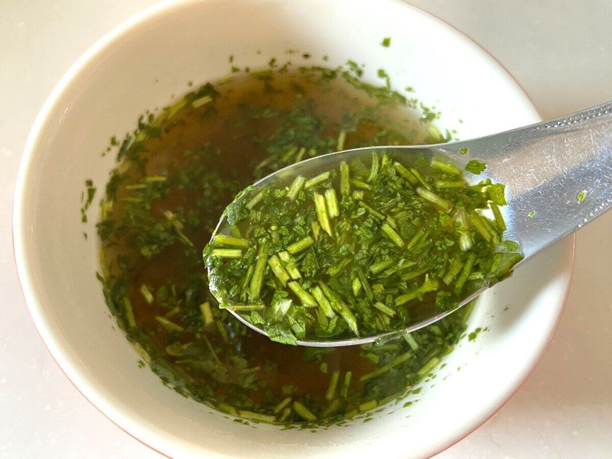 パクチースープの完成！