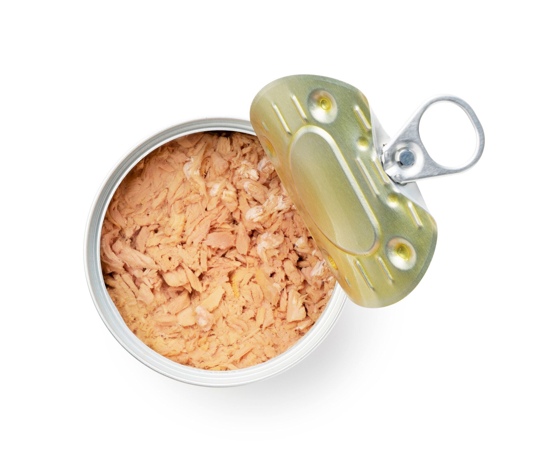 白い背景にマグロの缶詰