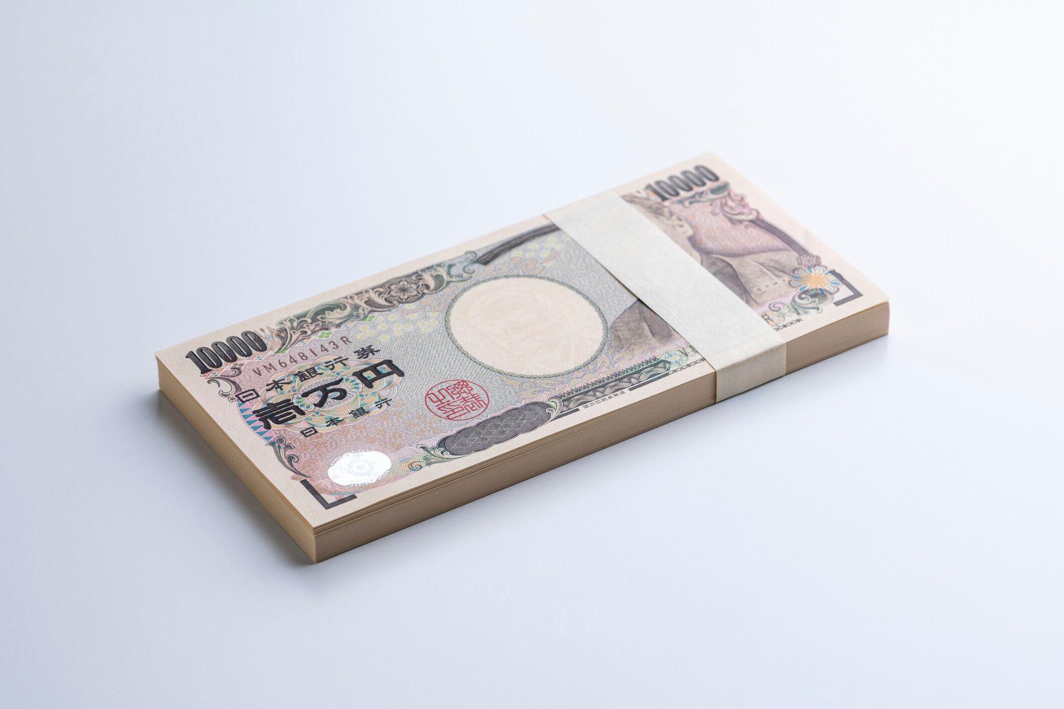 日本の紙幣100万円札幣。
