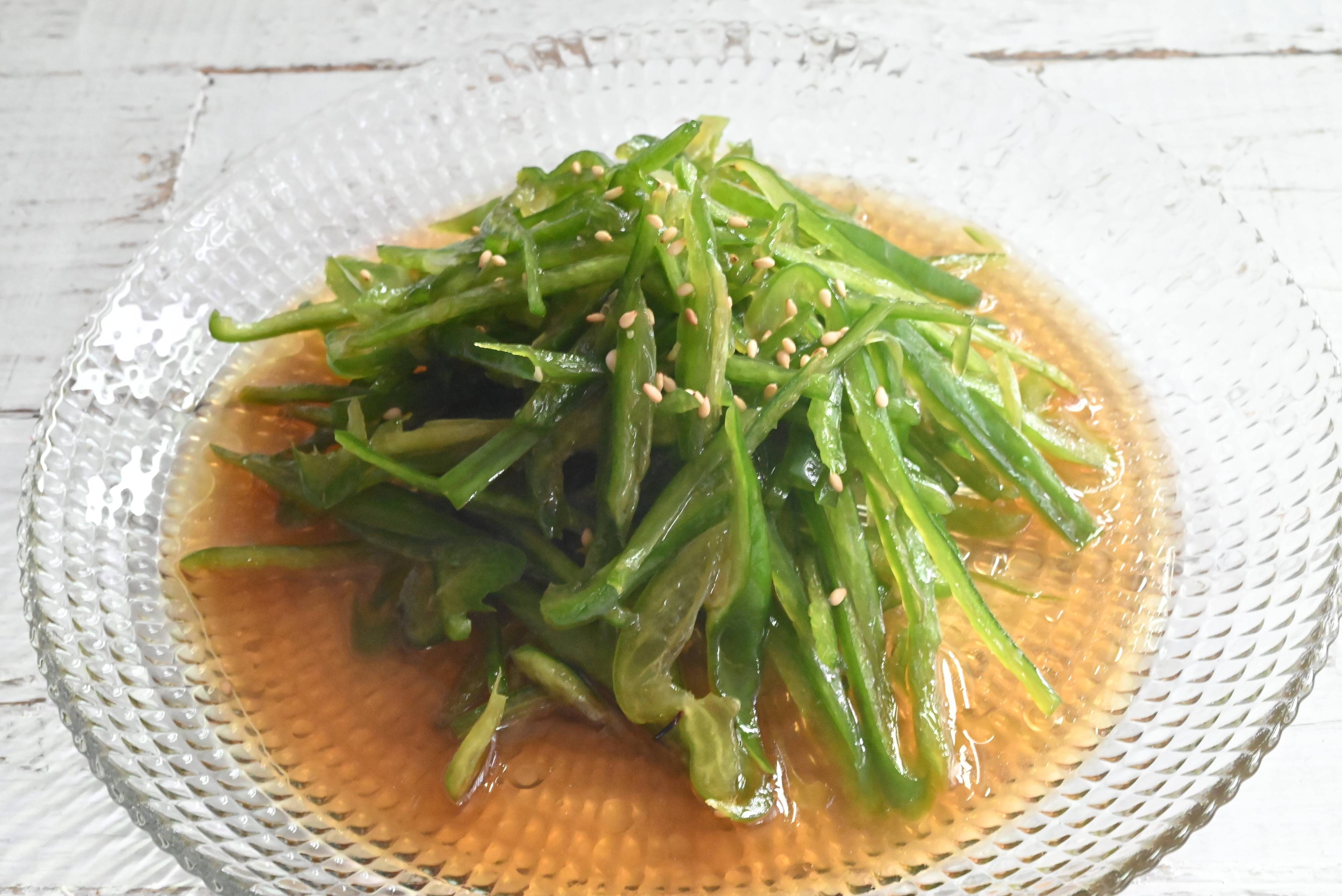 ピーマンのめんつゆ和え