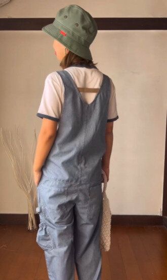 軽くてサラッとした生地のオーバーオール!「デザインサロペット」