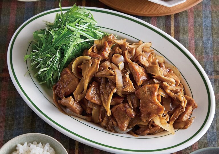 豚肉とまいたけのバターじょうゆ炒め＆たたき長いもの梅納豆あえレシピ