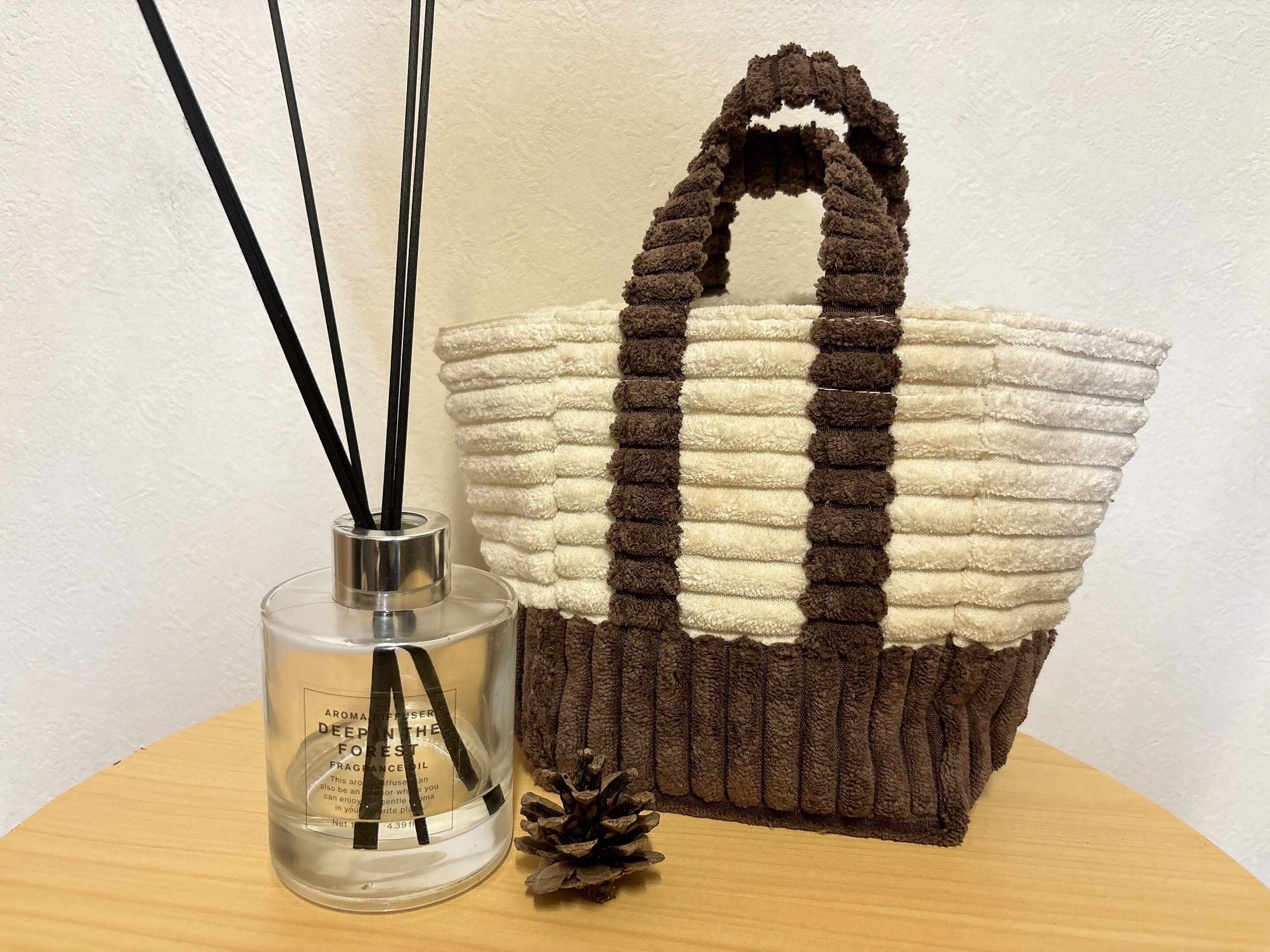 3coinsコーデュロイバッグ型収納