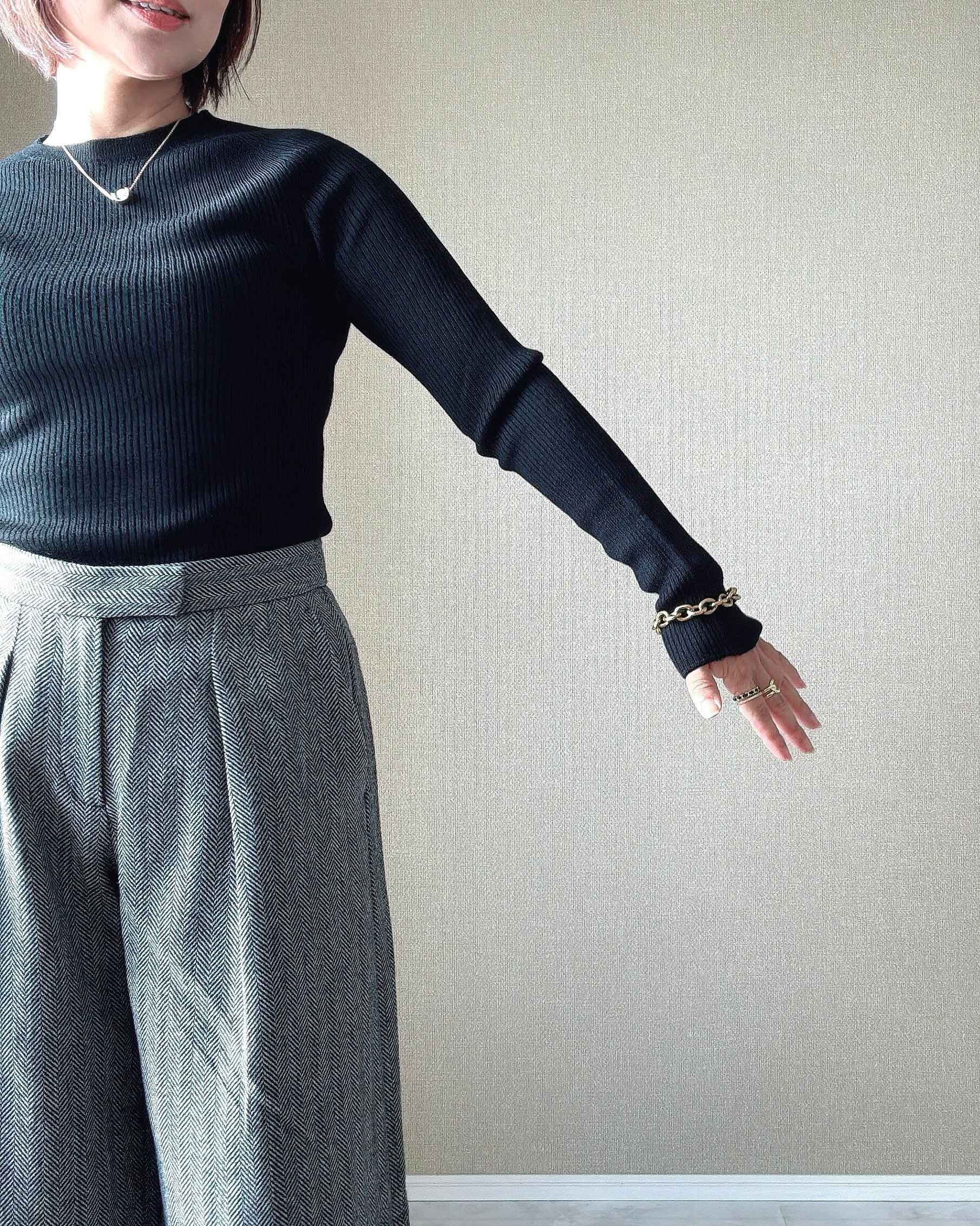 3Dメリノブレンドリブセーター