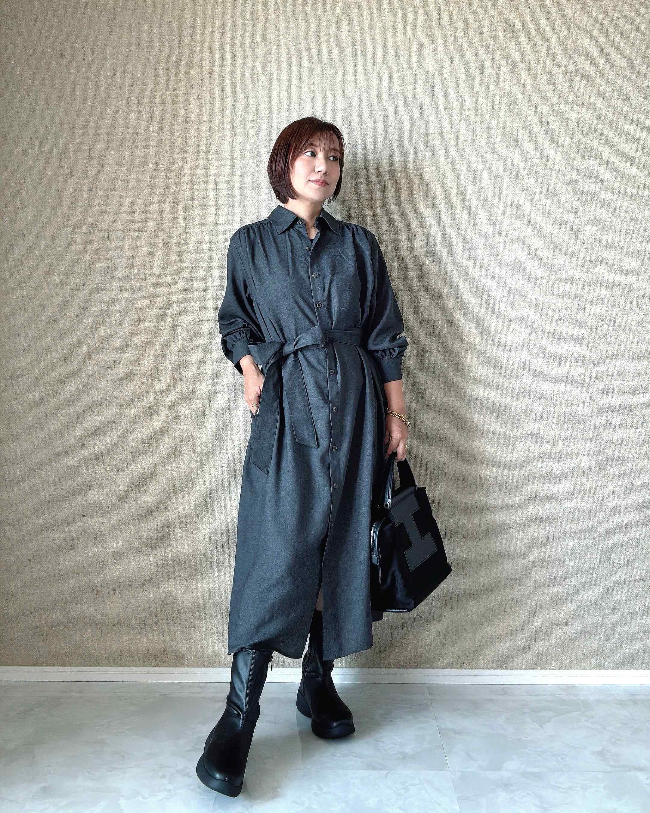 UNIQLO:C ベルテッドシャツワンピース