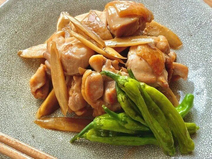 ししとう入りこっくり鶏ごぼう煮