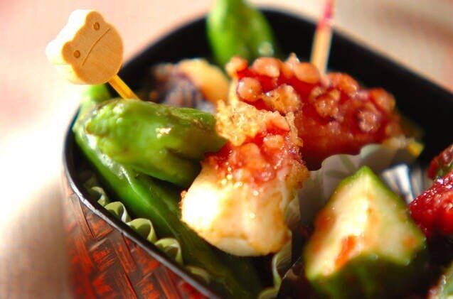 ししとう入りタコの天ぷら