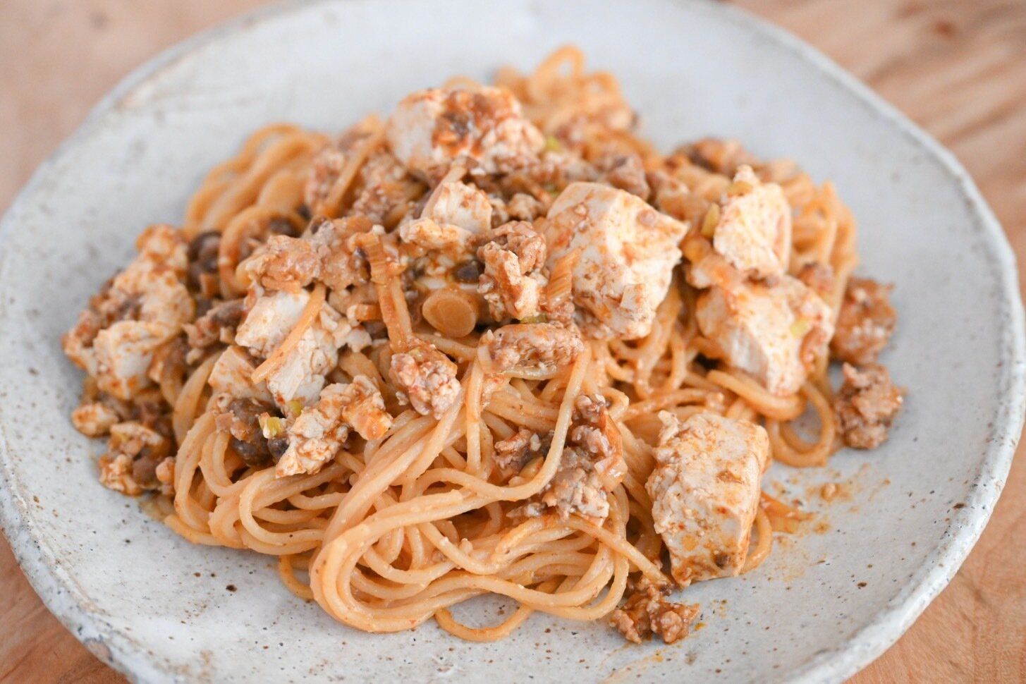 麻婆豆腐パスタ