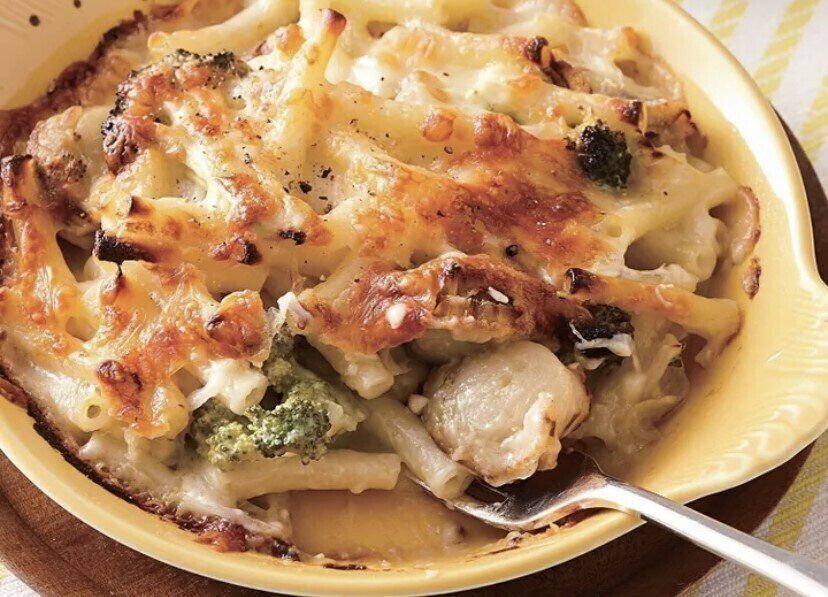 帆立とブロッコリーのマカロニグラタン