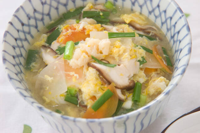 ホタテと卵の汁ご飯