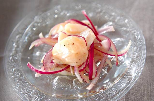 さっぱり！ホタテと紫玉ネギのシンプルマリネ