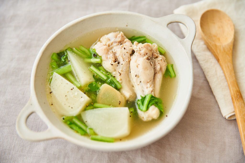 【糖質控えめレシピ】鶏手羽のジンジャースープ