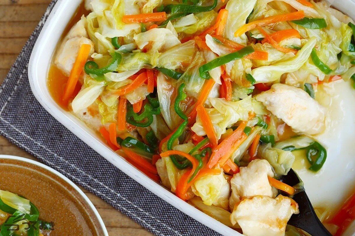 鶏むね肉のたっぷり野菜あんかけ