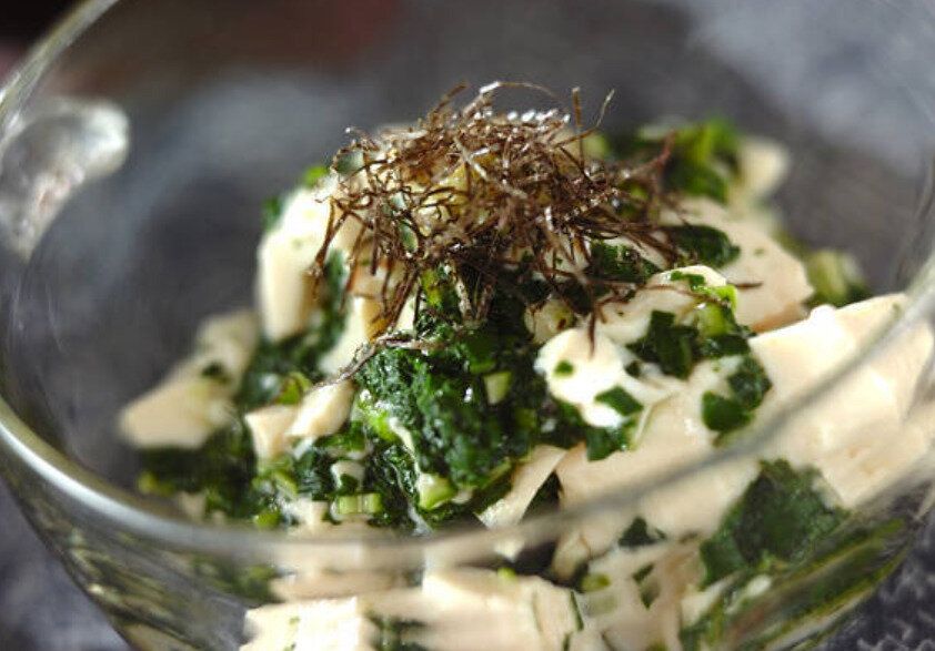 ご飯のお供に！ネバネバモロヘイヤとオクラのくずし豆腐