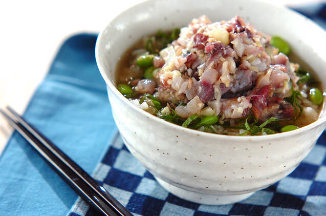 アジの水だし茶漬け