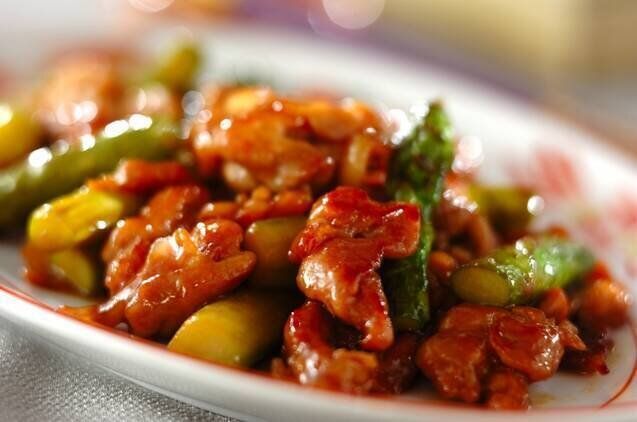 豚肉とアスパラの中華炒め