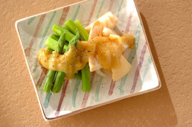 アスパラとタケノコの酢みそがけ