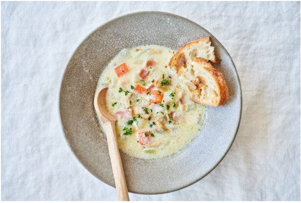 豆乳クラムチャウダー