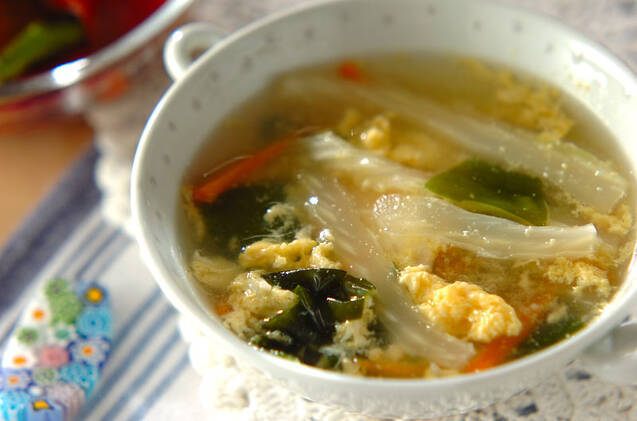 セロリと卵のスープ
