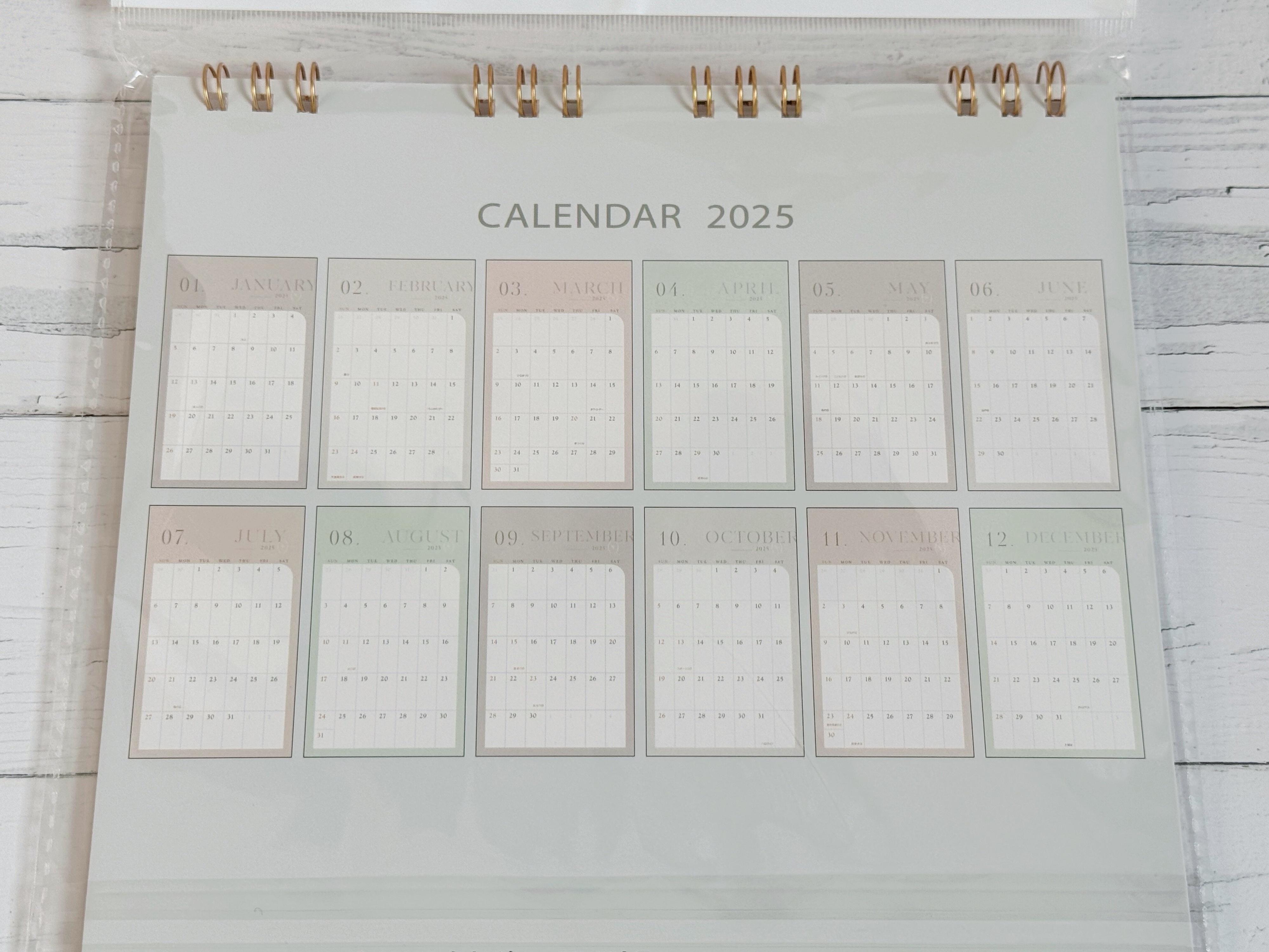 2.カレンダー 2025 卓上2連 ニュアンスカラー