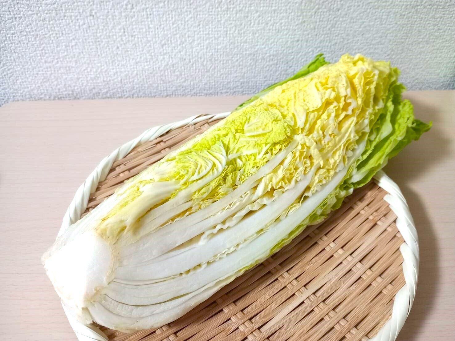 ザルに載せられた白菜